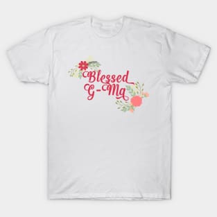 Blessed G-Ma Floral Christian Grandma Design T-Shirt